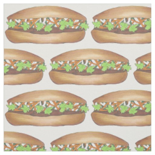 Vietnamese Pork Banh Mi Sandwich Food Foodie Fabric