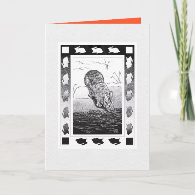 Vietnamese Rabbit New Year Folded Greeting Card (Front)