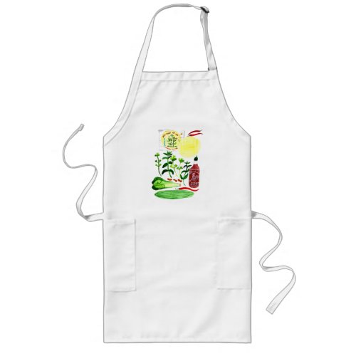 Vietnamese Rice Paper Rolls Recipe Watercolor Long Apron