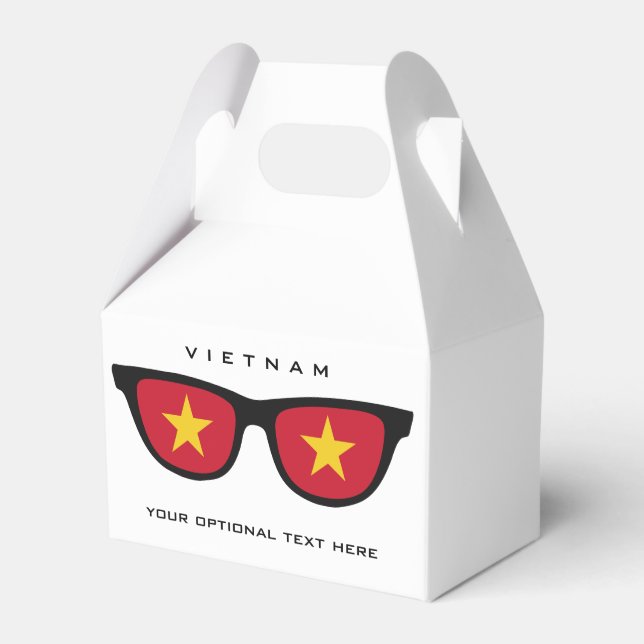 Vietnamese Shades custom text & color favor box (Front Side)