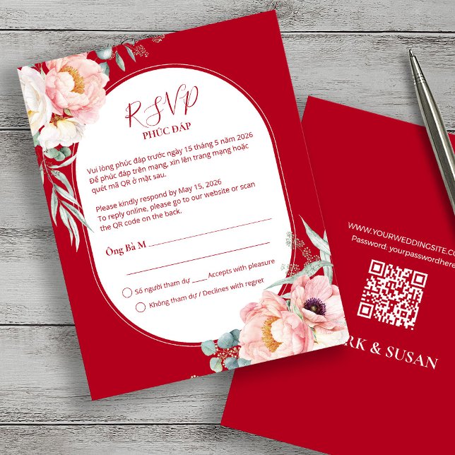 Vietnamese Song Hy Peony RSVP with code QR (Creator Uploaded)