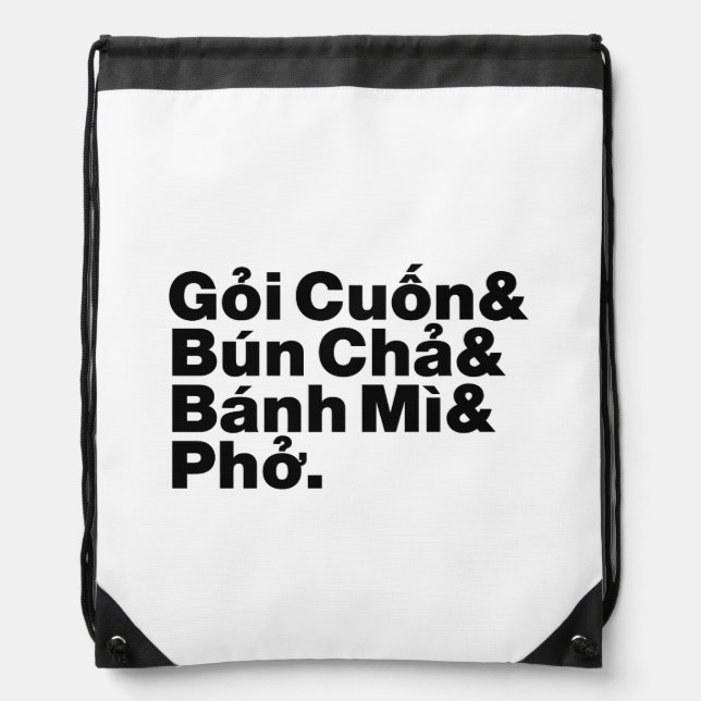Vietnamese Street Food Drawstring Bag (Front)