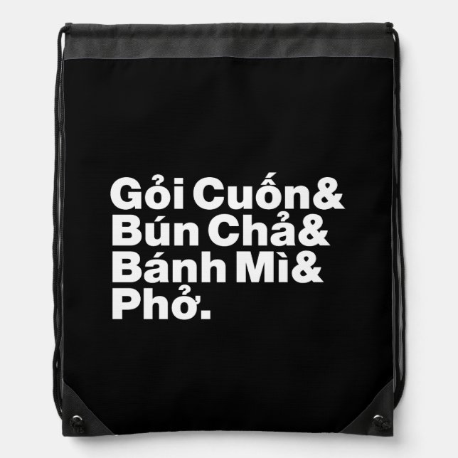 Vietnamese Street Food Drawstring Bag (Front)