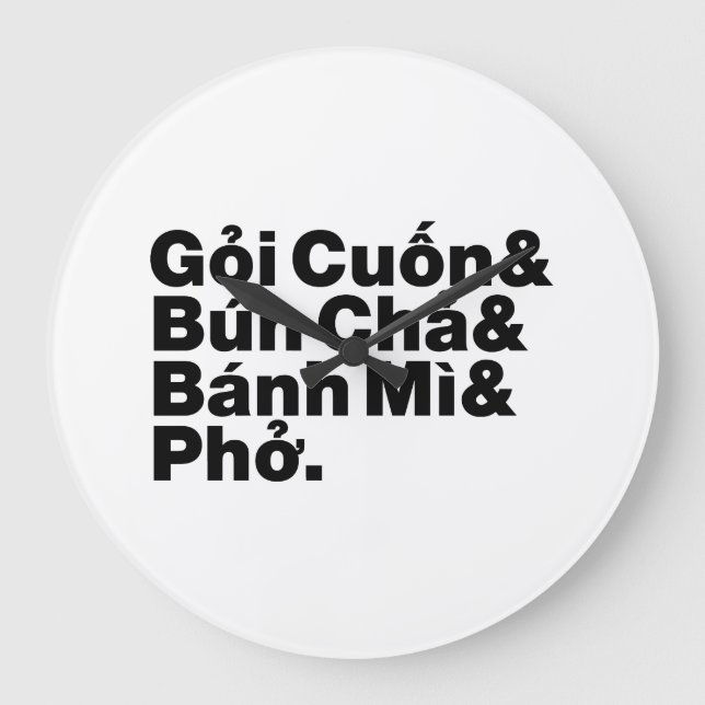 Vietnamese Street Food Large Clock (Front)