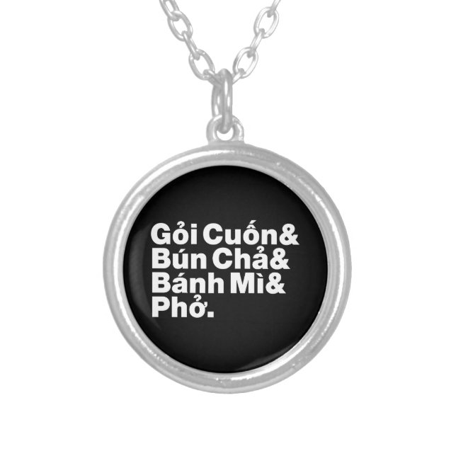 Vietnamese Street Food Silver Plated Necklace (Front)