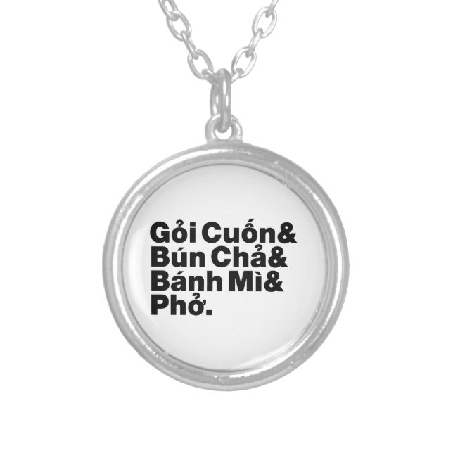 Vietnamese Street Food Silver Plated Necklace (Front)