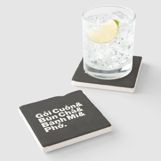 Vietnamese Street Food Stone Coaster (Side)