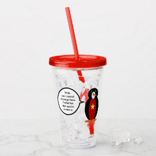 Vietnamese Talking Ms. Penguin Personalized Acrylic Tumbler
