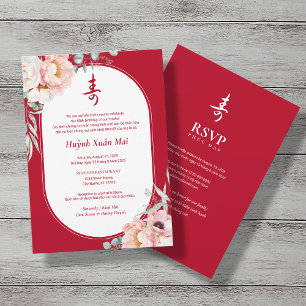 Vietnamese (Thiệp Mừng Thọ) Longevity Birthday Inv Invitation