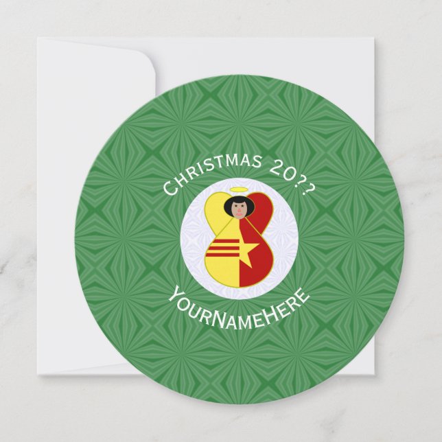 Vietnamese Unity Angel Christmas Flag Personalized Invitation (Front)