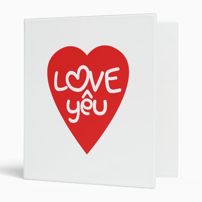 Vietnamese Valentine ♥ Love Yêu ♥ Asian Wordplay 3 Ring Binder (Front/Inside)