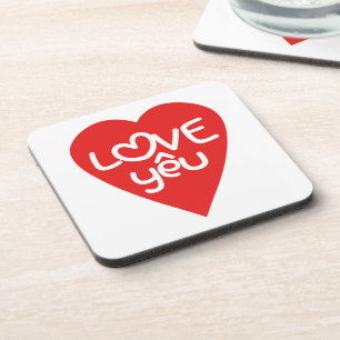 Vietnamese Valentine ♥ Love Yêu ♥ Asian Wordplay Beverage Coaster