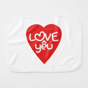 Vietnamese Valentine ♥ Love Yêu ♥ Asian Wordplay Burp Cloth