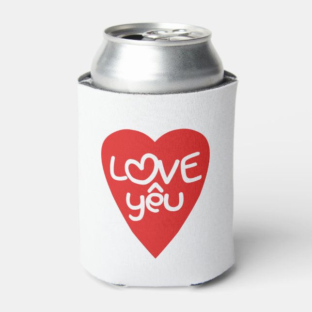 Vietnamese Valentine ♥ Love Yêu ♥ Asian Wordplay Can Cooler (Can Front)