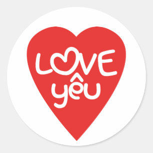 Vietnamese Valentine ♥ Love Yêu ♥ Asian Wordplay Classic Round Sticker