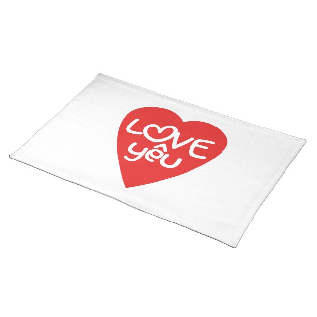 Vietnamese Valentine ♥ Love Yêu ♥ Asian Wordplay Cloth Placemat (On Table)