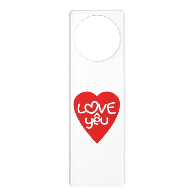 Vietnamese Valentine ♥ Love Yêu ♥ Asian Wordplay Door Hanger (Front)