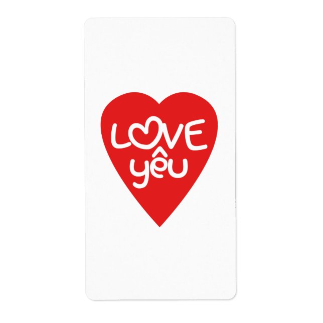 Vietnamese Valentine ♥ Love Yêu ♥ Asian Wordplay Label (Front)