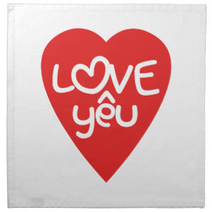 Vietnamese Valentine ♥ Love Yêu ♥ Asian Wordplay Napkin
