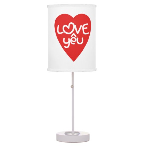 Vietnamese Valentine  Love Yu  Asian Wordplay Table Lamp