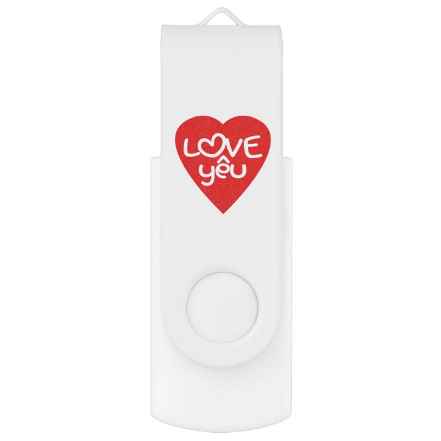 Vietnamese Valentine ♥ Love Yêu ♥ Asian Wordplay USB Flash Drive (Front Vertical)