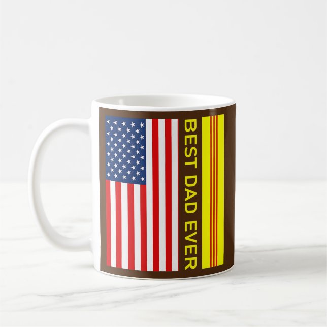 Vietnamese VNCH Flag Viet Nam Cong Hoa Best Dad Coffee Mug (Left)