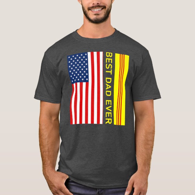 Vietnamese VNCH Flag Viet Nam Cong Hoa Best Dad T-Shirt (Front)