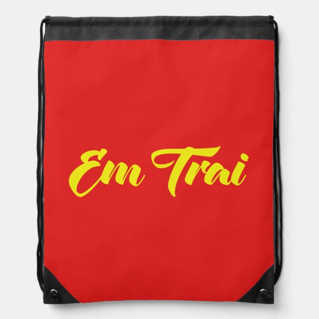 Vietnamese (Young) Brother - Em Trai ~ Tiếng Việt Drawstring Bag (Front)