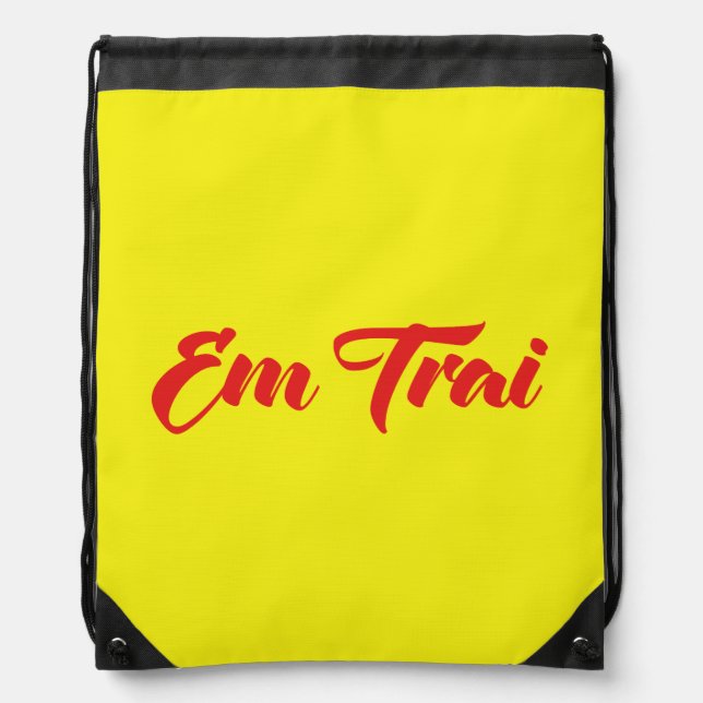 Vietnamese (Young) Brother - Em Trai ~ Tiếng Việt Drawstring Bag (Front)