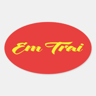 Vietnamese (Young) Brother - Em Trai ~ Tiếng Việt Oval Sticker