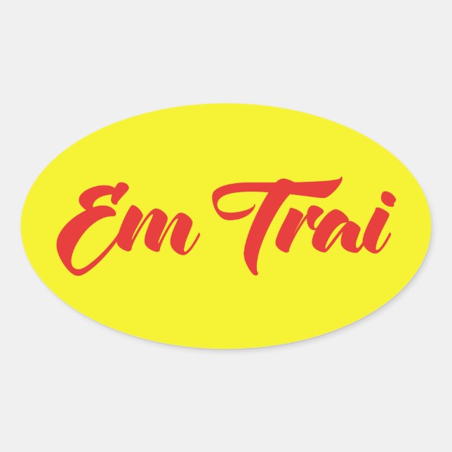 Vietnamese (Young) Brother - Em Trai ~ Tiếng Việt Oval Sticker (Front)