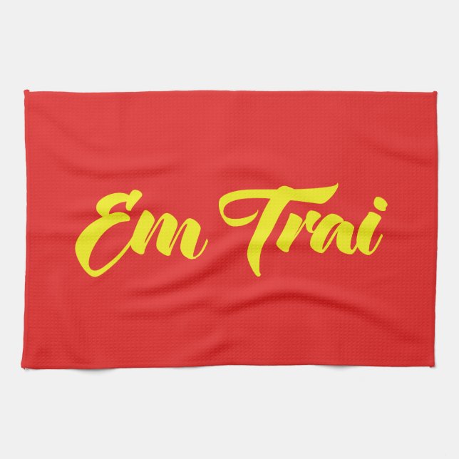Vietnamese (Young) Brother - Em Trai ~ Tiếng Việt Towel (Horizontal)