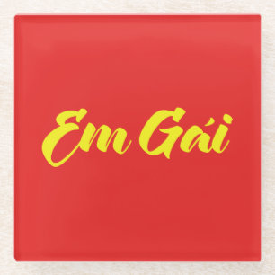 Vietnamese (Young) Sister - Em Gái ~ Tiếng Việt Glass Coaster