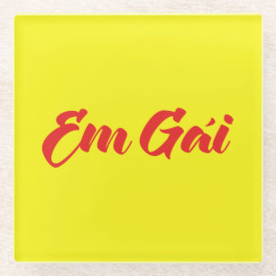 Vietnamese (Young) Sister - Em Gái ~ Tiếng Việt Glass Coaster