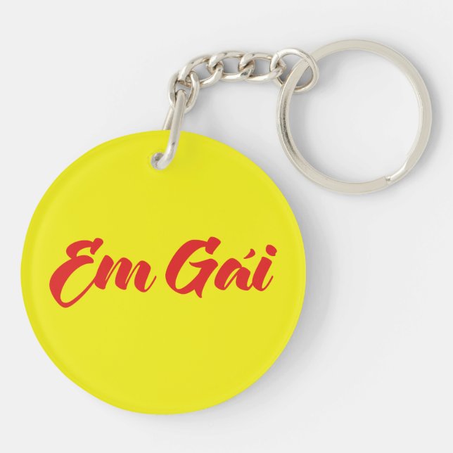 Vietnamese (Young) Sister - Em Gái ~ Tiếng Việt Keychain (Back)