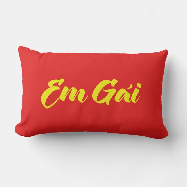 Vietnamese (Young) Sister - Em Gái ~ Tiếng Việt Lumbar Pillow (Front)