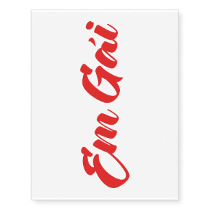 Vietnamese (Young) Sister - Em Gái ~ Tiếng Việt Temporary Tattoos