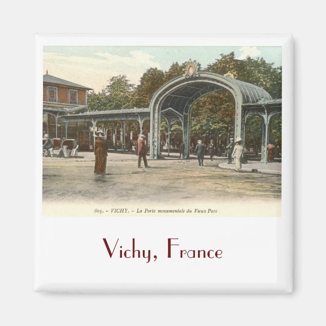 Vieux Parc, Vichy, France Vintage Magnet (Front)