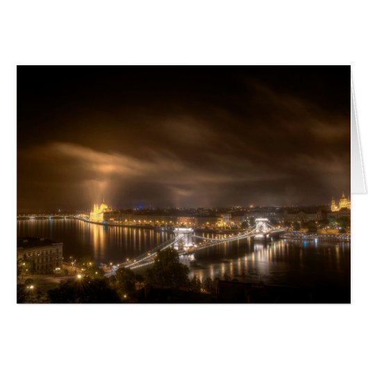 View across Budapest from Buda Castle Cards (Front Horizontal)