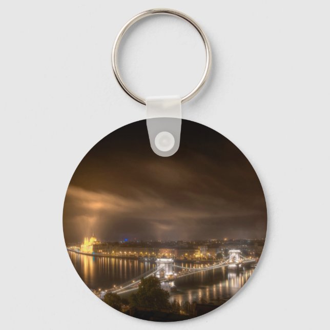View across Budapest from Buda Castle Keychain (Front)