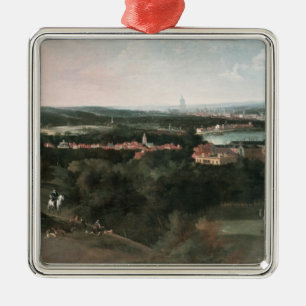 View across Greenwich Park towards London Metal Ornament