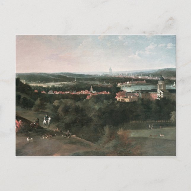View across Greenwich Park towards London Postcard (Front)