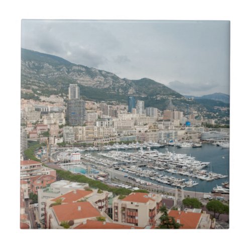 View across Monaco and Monte Carlo Tile