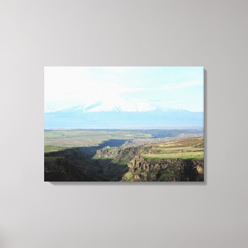 View at mountain Ararat from Armenian side Canvas Print