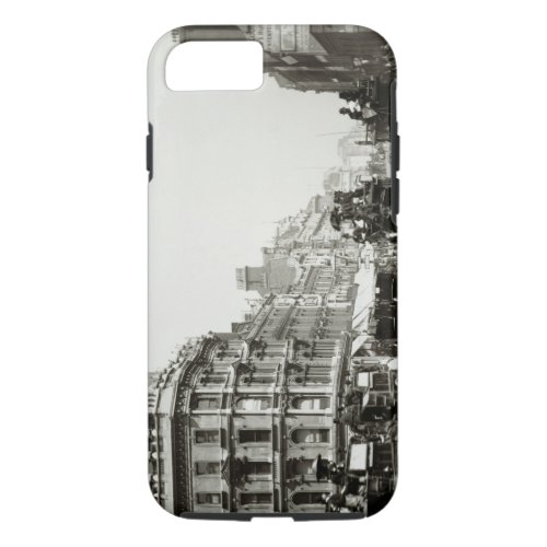 View down Oxford Street London bw photo iPhone 87 Case