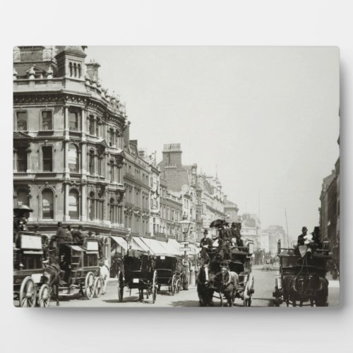 View down Oxford Street London bw photo Plaque