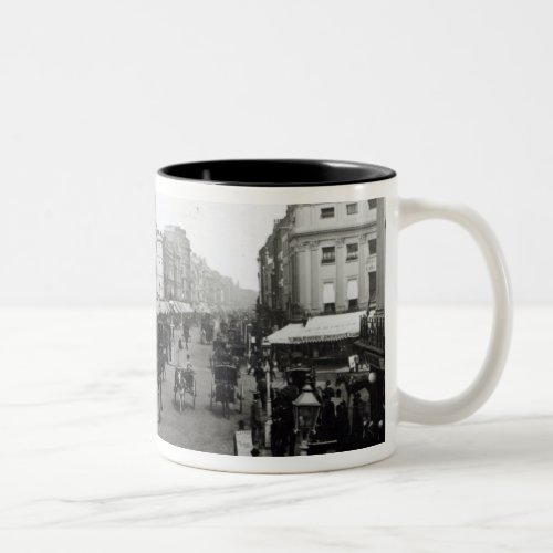 View down Oxford Street London c1890 Two_Tone Coffee Mug