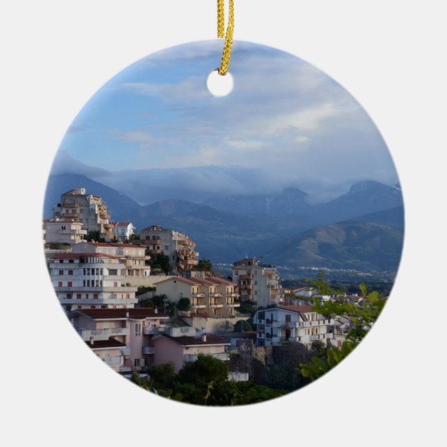 View From A Calabrian Hill Town Ceramic Ornament (Front)