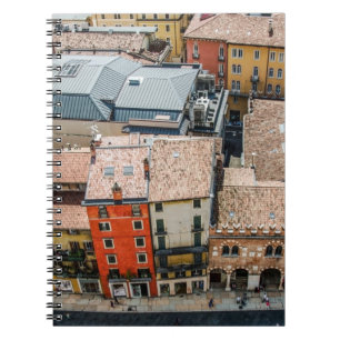 View from above of colorful facades of buildings notebook