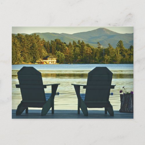 View from Adirondack Chairs in the Adirondacks NY Postcard
